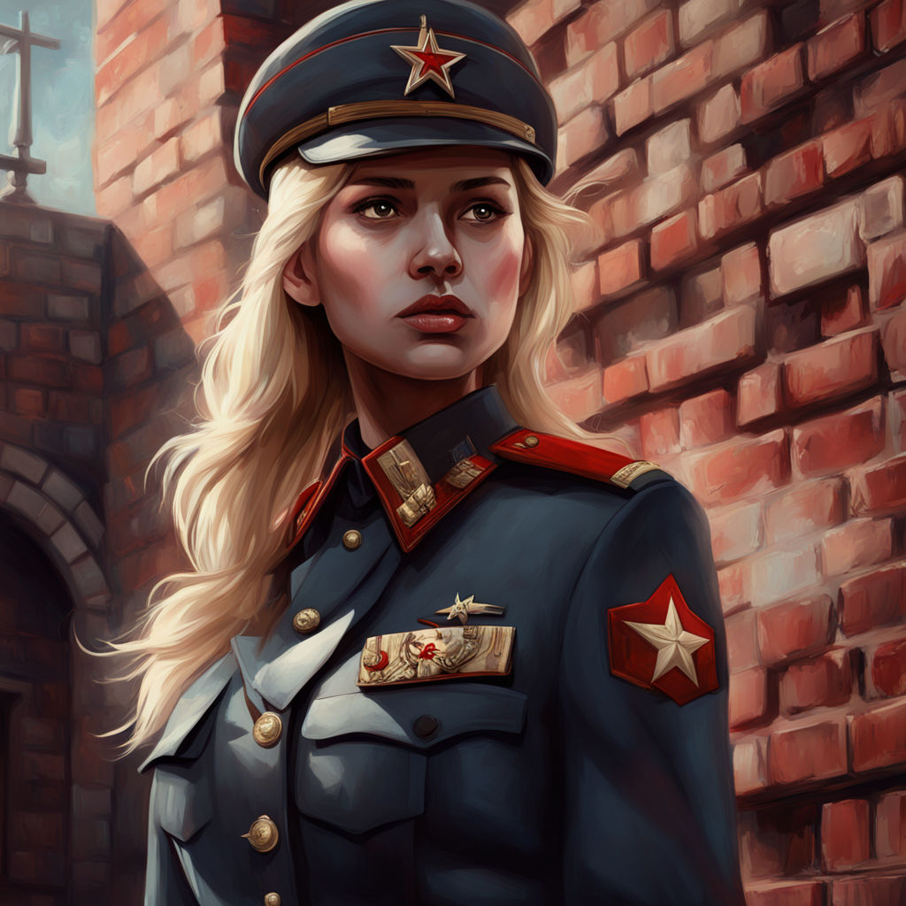 Blonde girl donning Soviet military uniform by Светлана Федорова ...