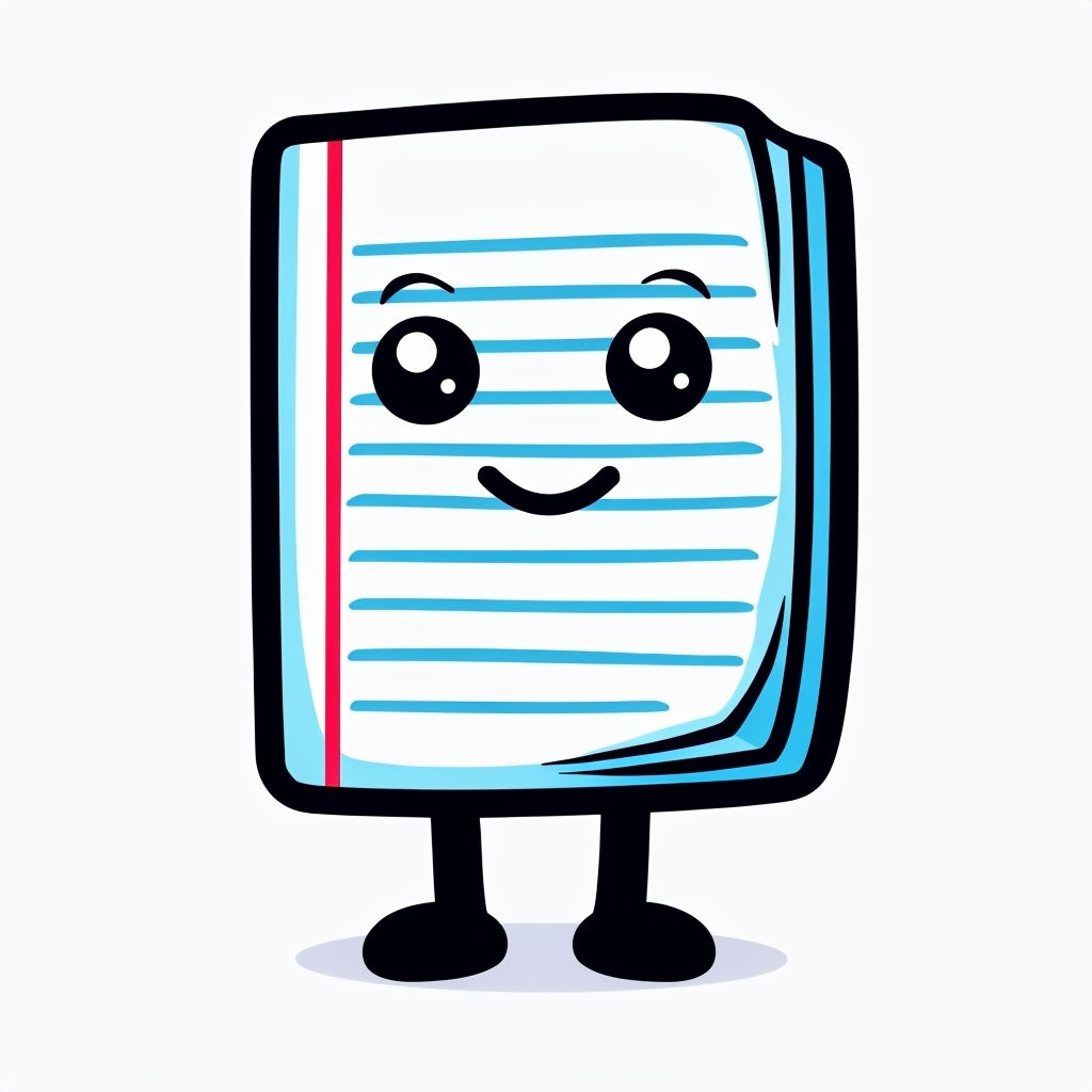 Cheerful Cartoon Notebook Paper Character Illustration Sticker