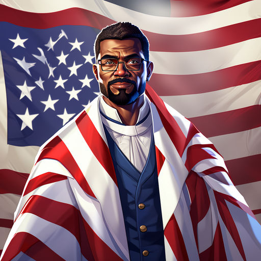 2D reverend carthoon character with american flag by Kibruyisfa ...