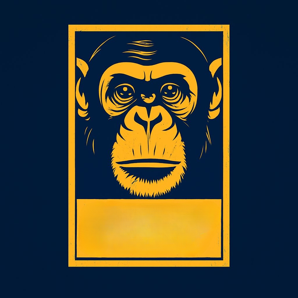 Stylized Chimpanzee Face Pop Art Graphic T-Shirt
