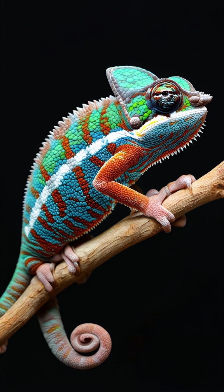 Vibrant Panther Chameleon Wildlife Portrait Mobile Wallpaper