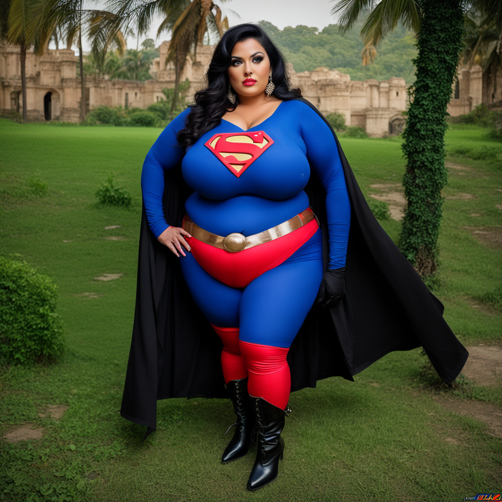 Fat woman in superman suit by Julien DUMAS - Playground