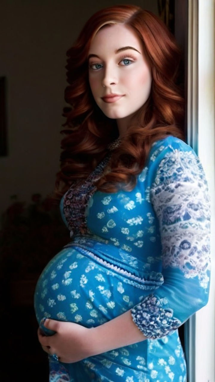 Huge obese pregnant Alexis Bledel with a giant pregnant belly