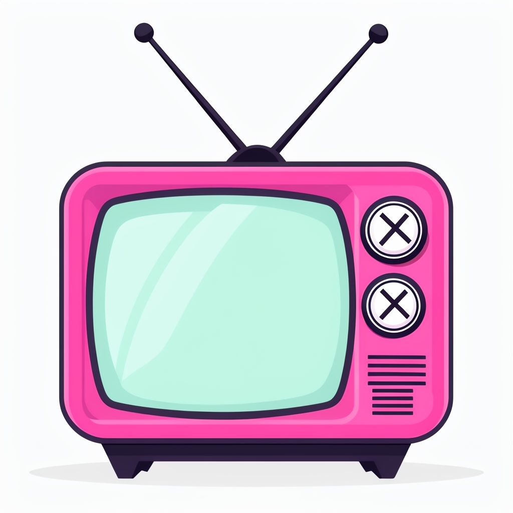 Vibrant Retro Television Set Cartoon Illustration Mug