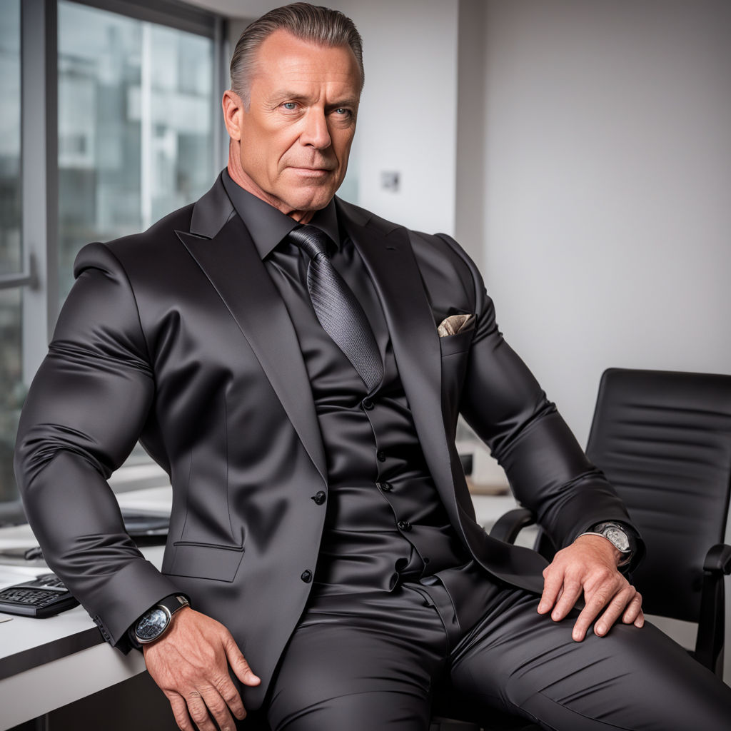 muscular man with suit jacket