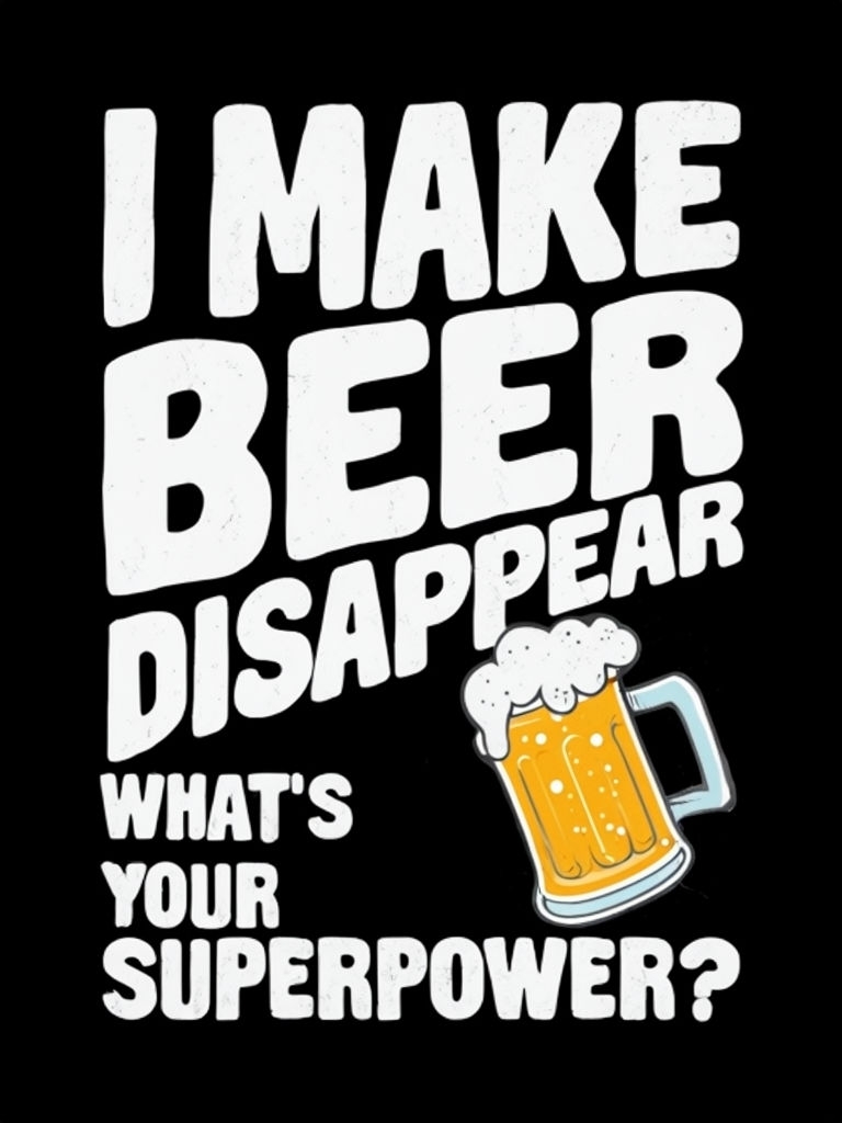 Humorous I Make Beer Disappear Graphic Design Poster