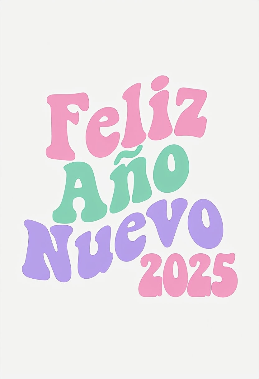 Celebratory Retro Feliz Año Nuevo 2025 Card Design