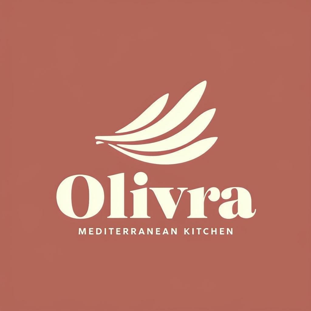 Modern Minimalist Olive Branch Logo for Mediterranean Kitchen