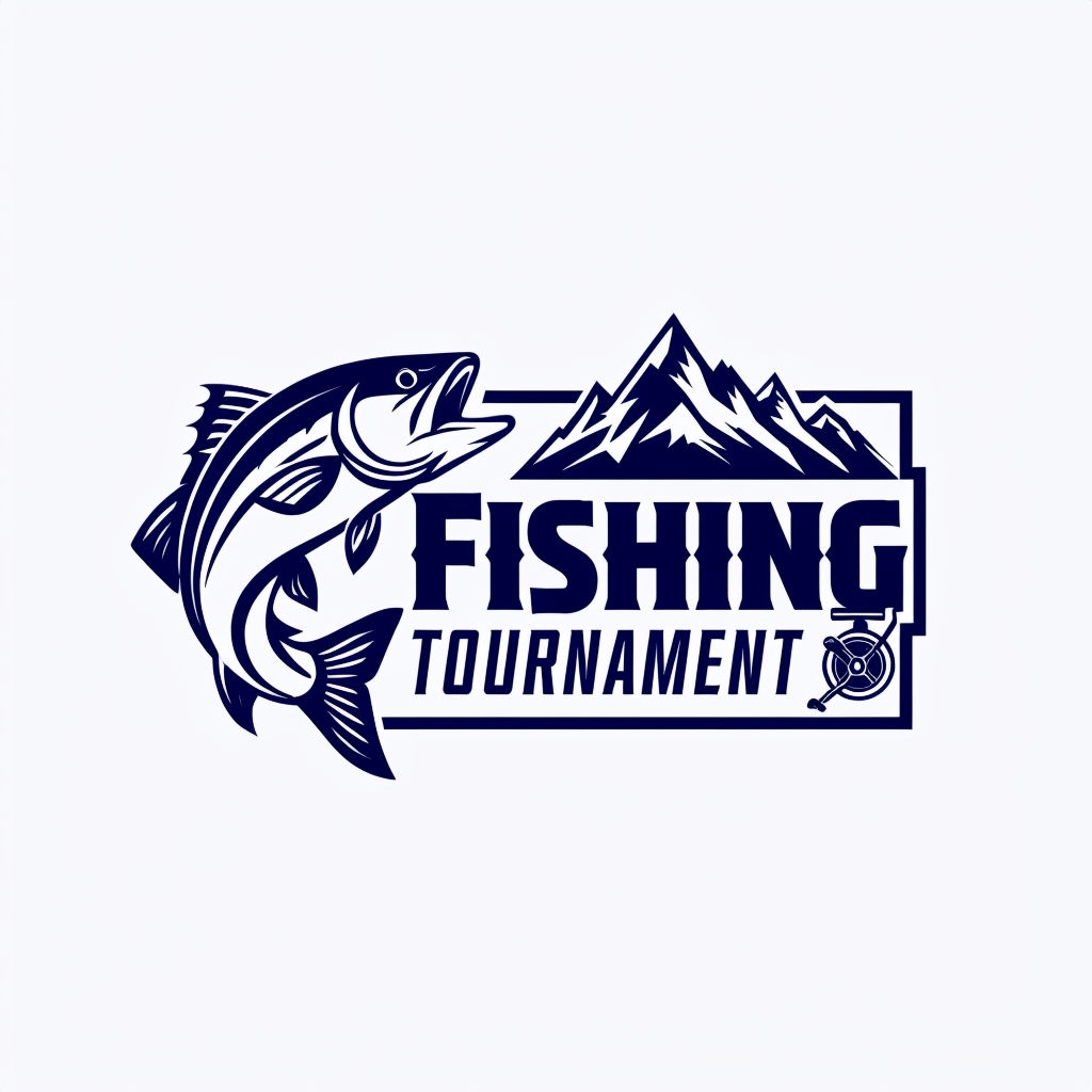 Dynamic Navy Blue Fishing Tournament Logo Design