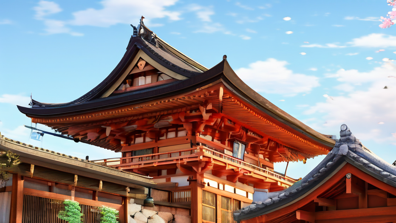 Tranquil Kyoto street in Kyoto Animation style by Marco Yeung - Playground