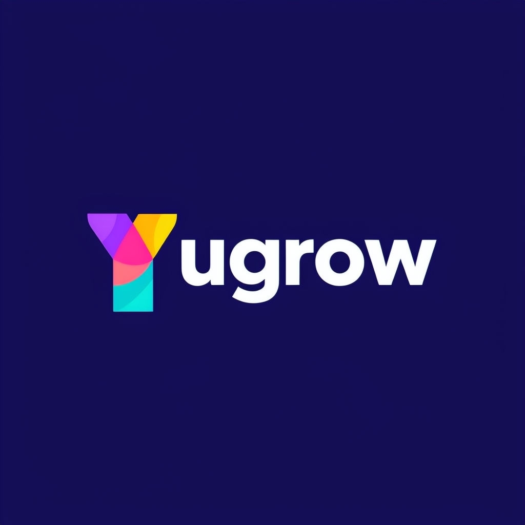 Vibrant Minimalist Ugrow Logo with Abstract Colorful Y Design