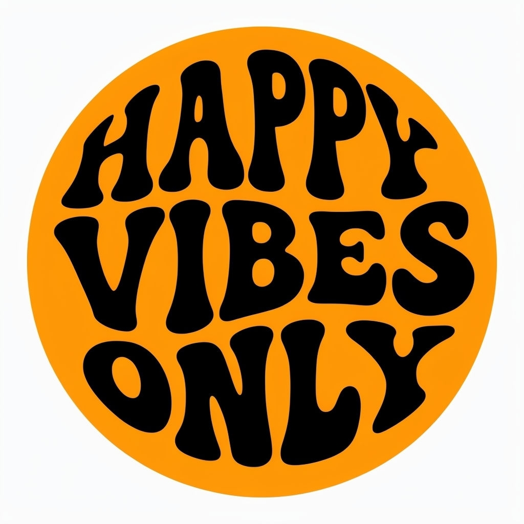 Bold Retro Happy Vibes Only Sticker Design