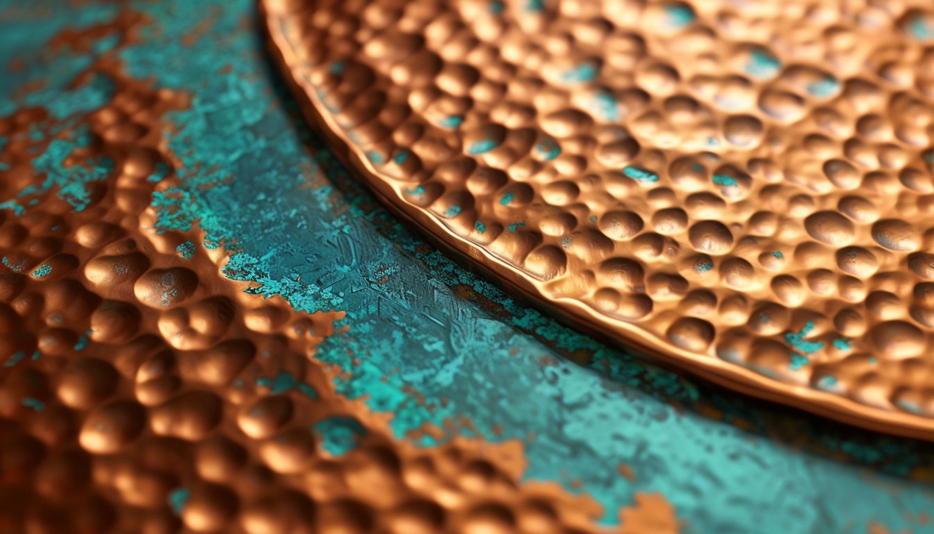 Photorealistic Hammered Copper Texture Wallpaper Background