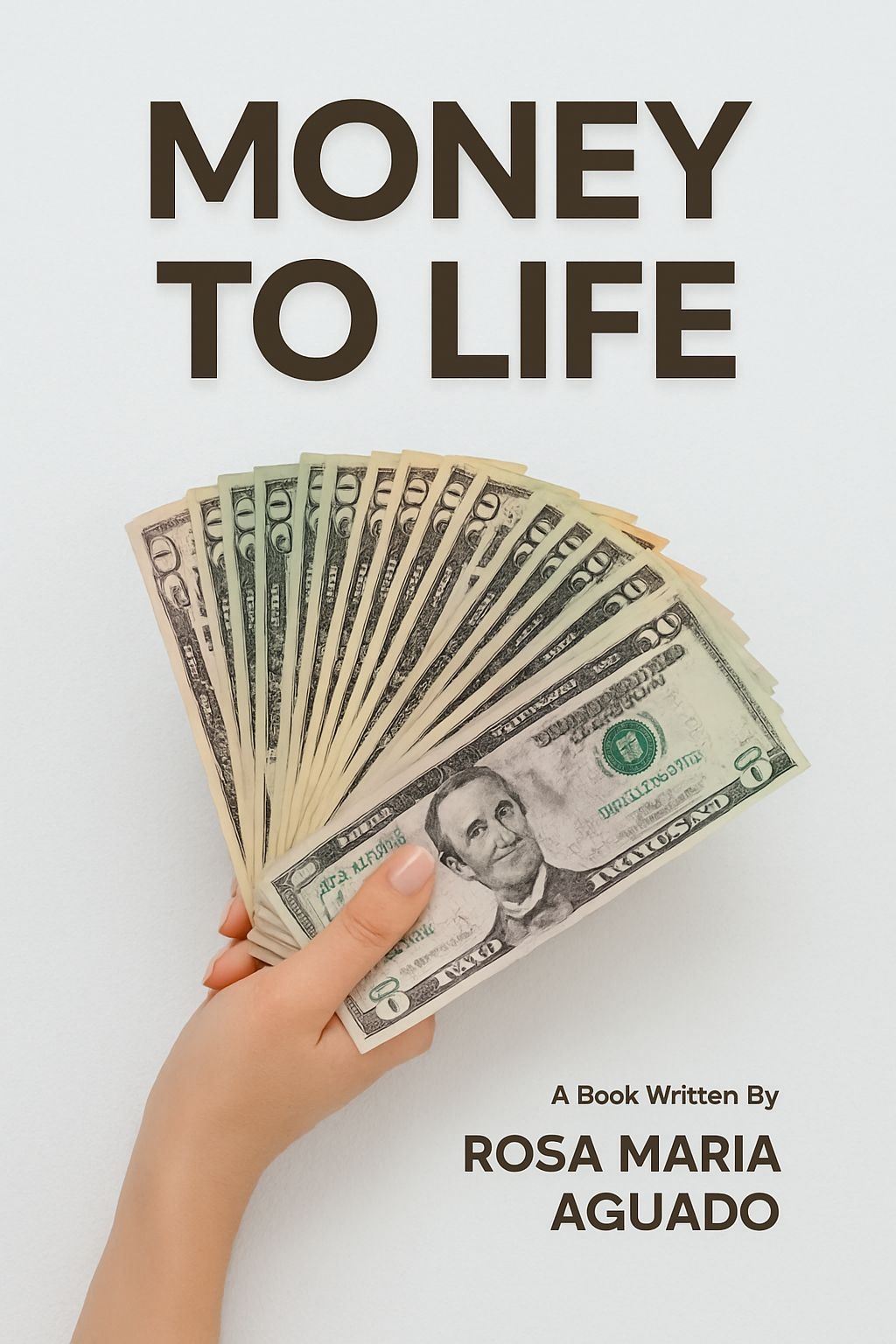 Money to Life Minimalist Book Cover Featuring Currency Design EBook Cover
