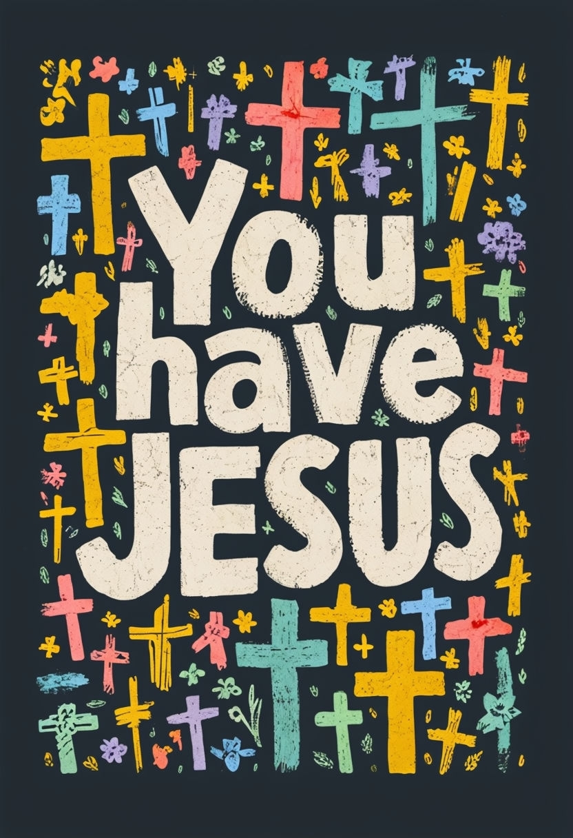 Bold Hand-Drawn "You Have JESUS" Inspirational Poster Design