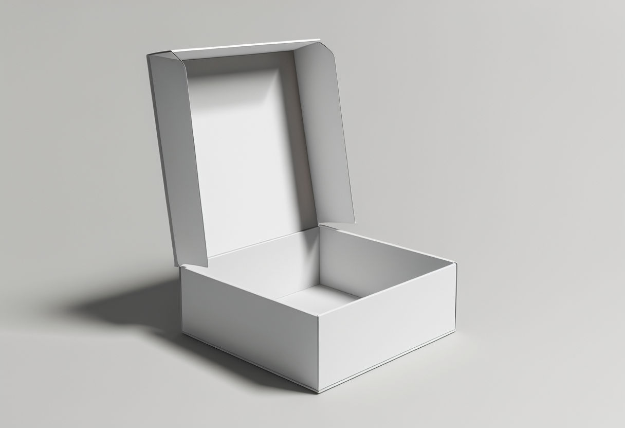 Minimalistic Open White Box Product Photography Art