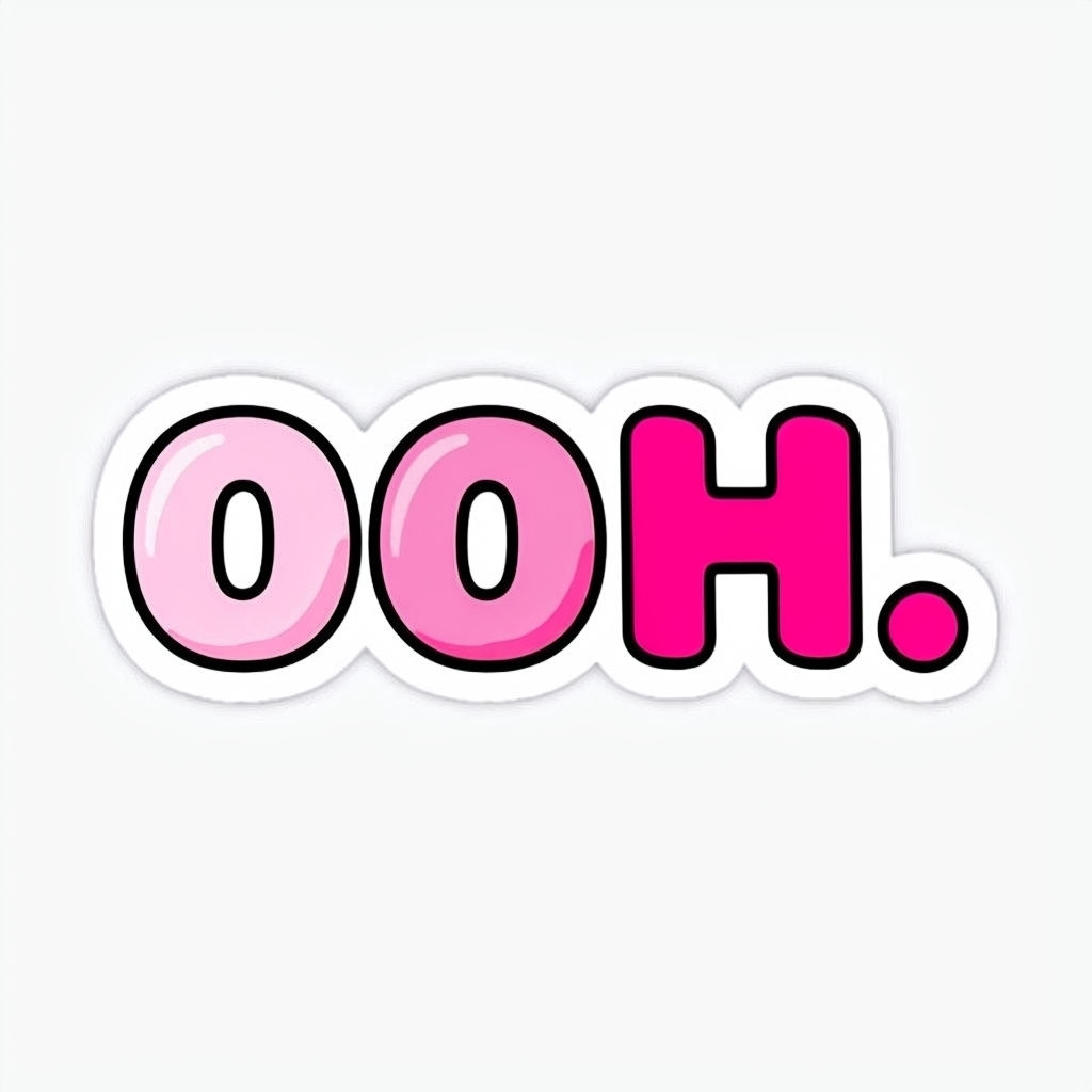 Colorful Stylized OOH Text Sticker with Cartoonish Font