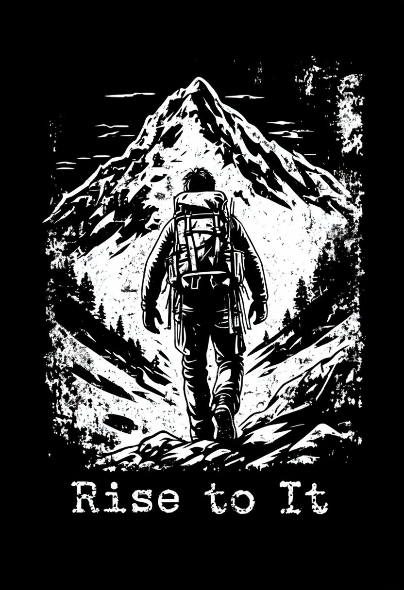 Vintage Climber Adventure Graphic with Motivational Quote T-shirt
