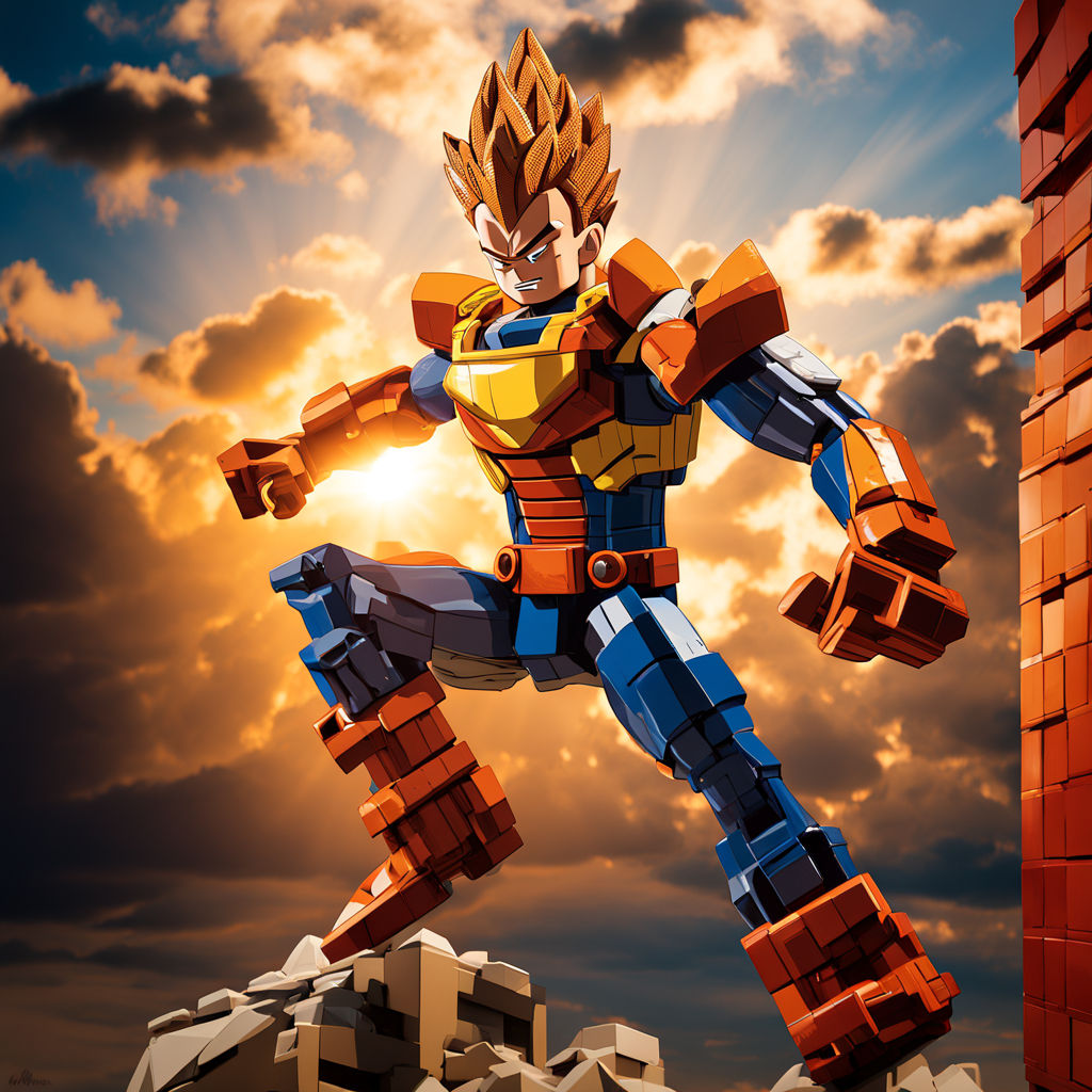 A colossal Lego model of Vegeta by Marta Piechowicz - Playground