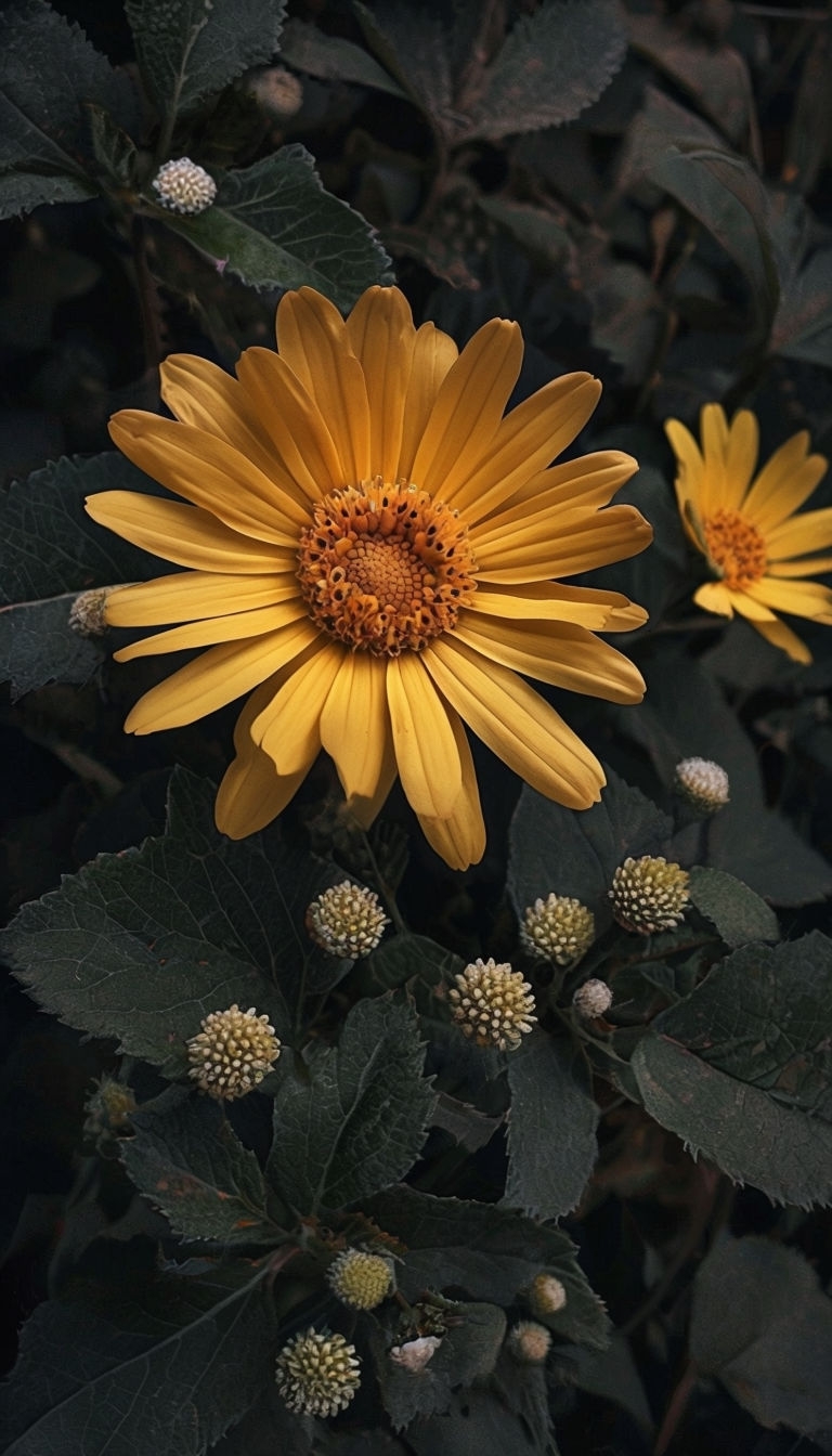Vibrant Golden-Yellow Daisy Flower Close-Up Mobile Wallpaper