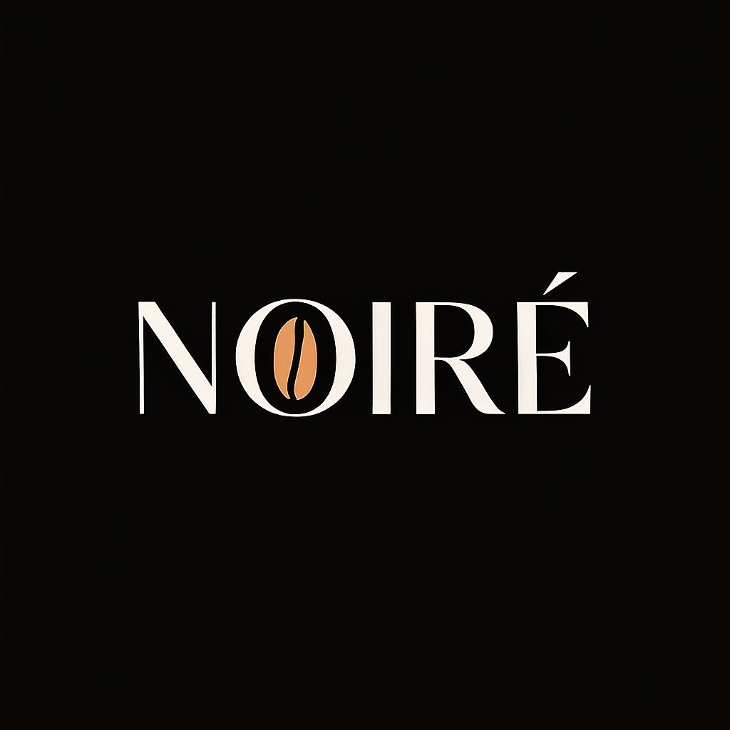 Elegant Minimalist NOIRÉ Logo with Coffee Bean Illustration Logo