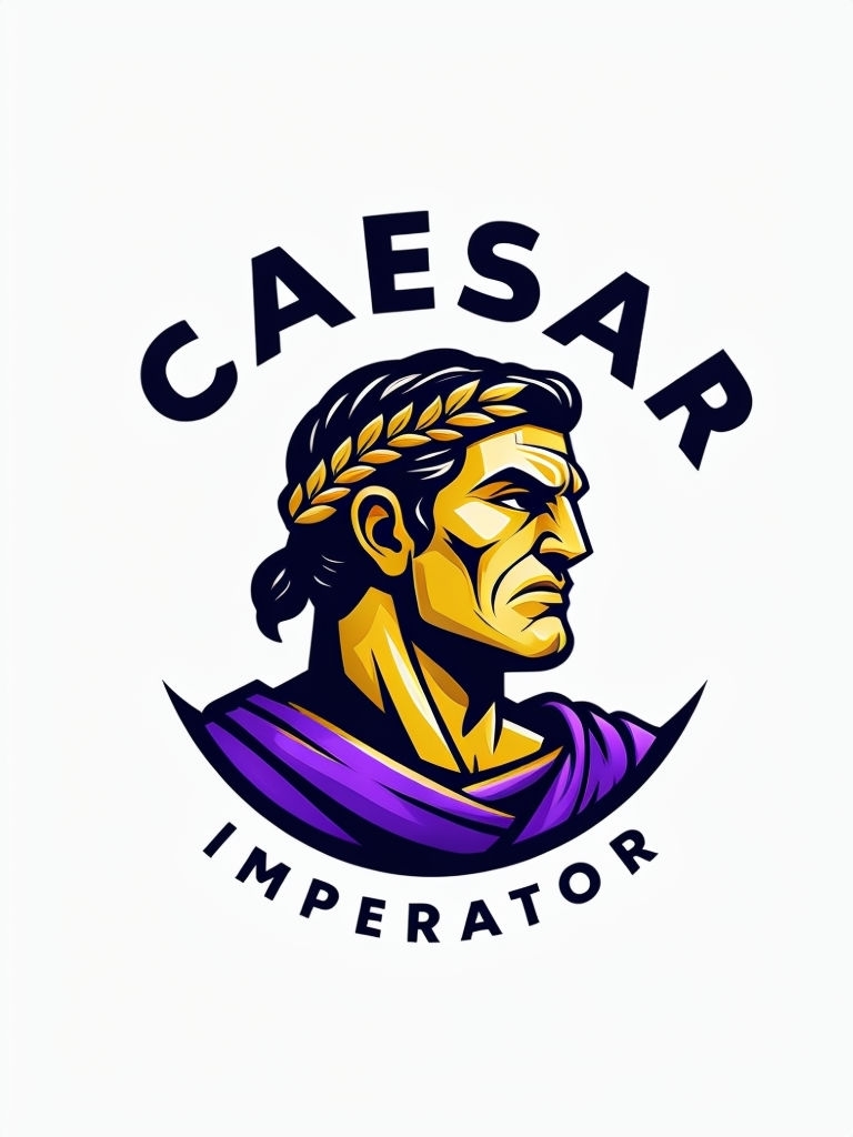 Bold Cartoon Julius Caesar Logo T-Shirt
