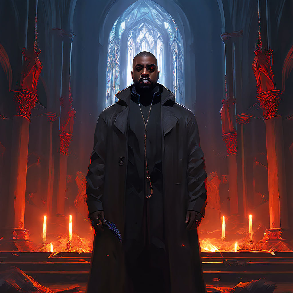 Kanye West standing before the venerable by Akhilesh - Playground