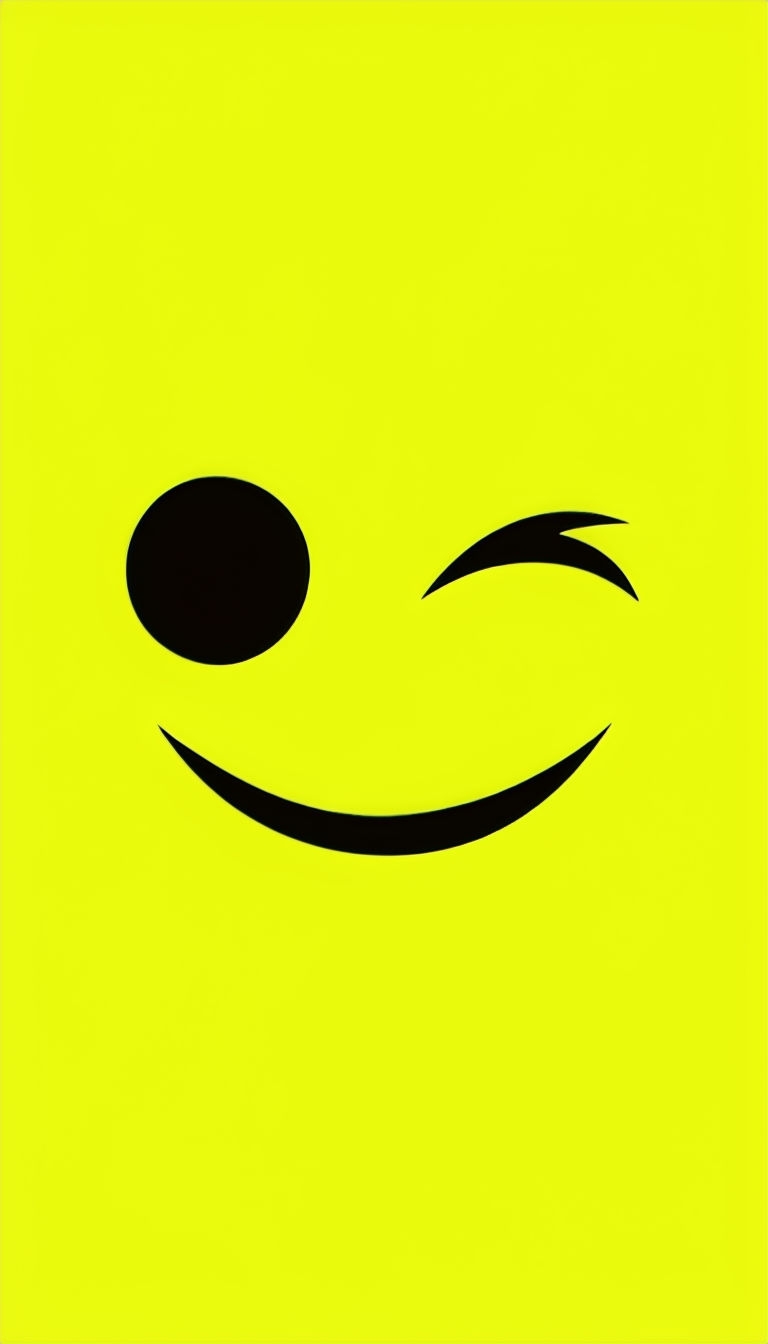 Minimalist Black Face Design on Vibrant Yellow Phone Case Cover