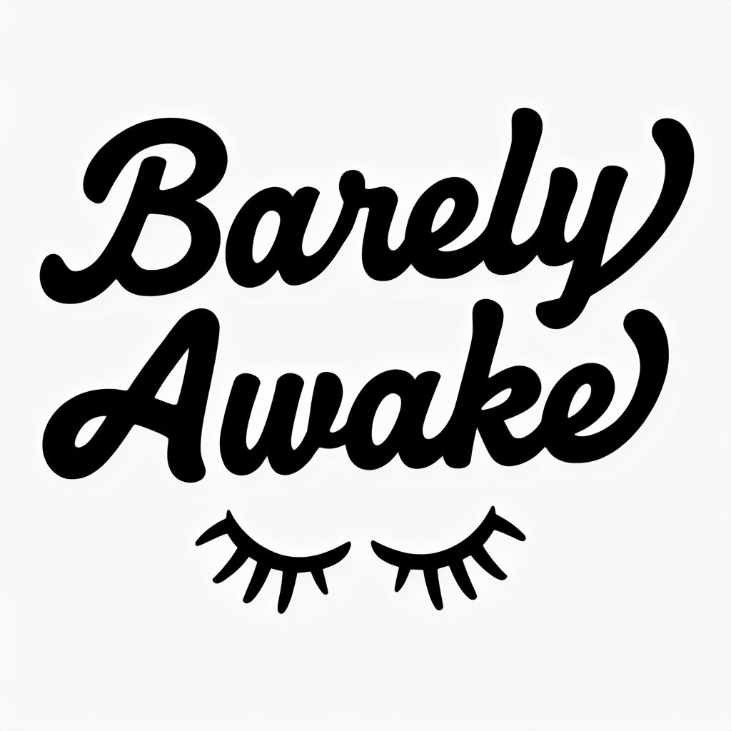 Playful Barely Awake Cursive Graphic Design Poster