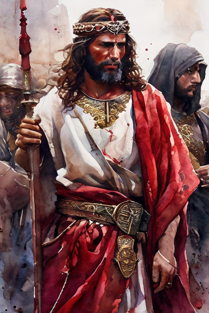 King David of Isreal and Judah Standing covered in blood aft... by ...