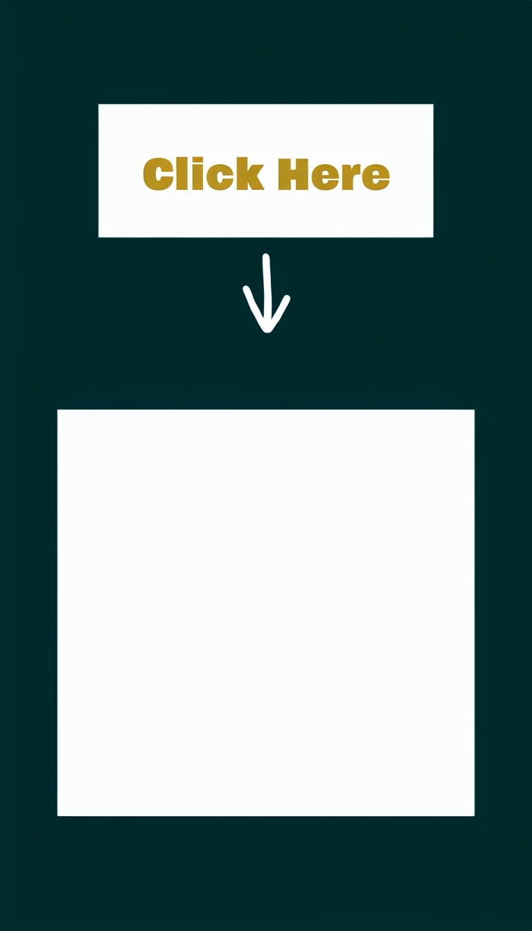 Minimalist Click Here Graphic with Gold Text Social Media Post