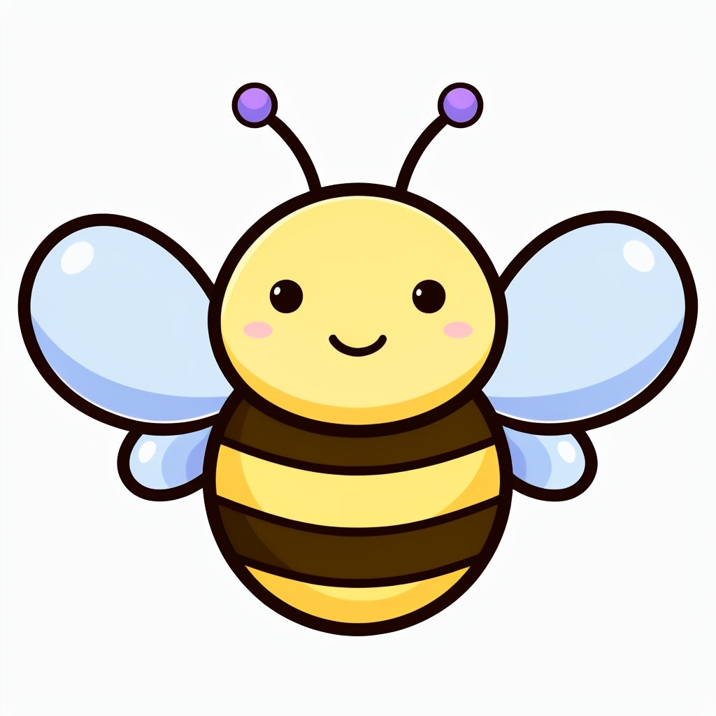 Cheerful Cartoon Bee Character Illustration Sticker
