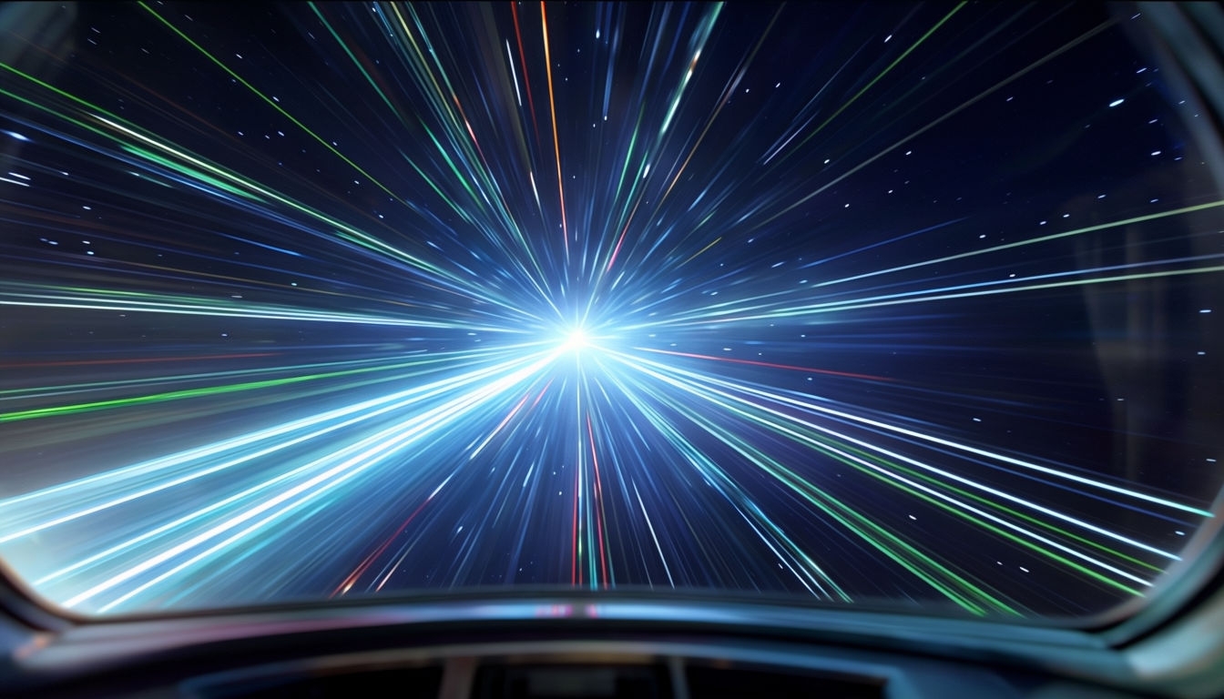 Hyperspace Starship Cockpit View Virtual Background Design