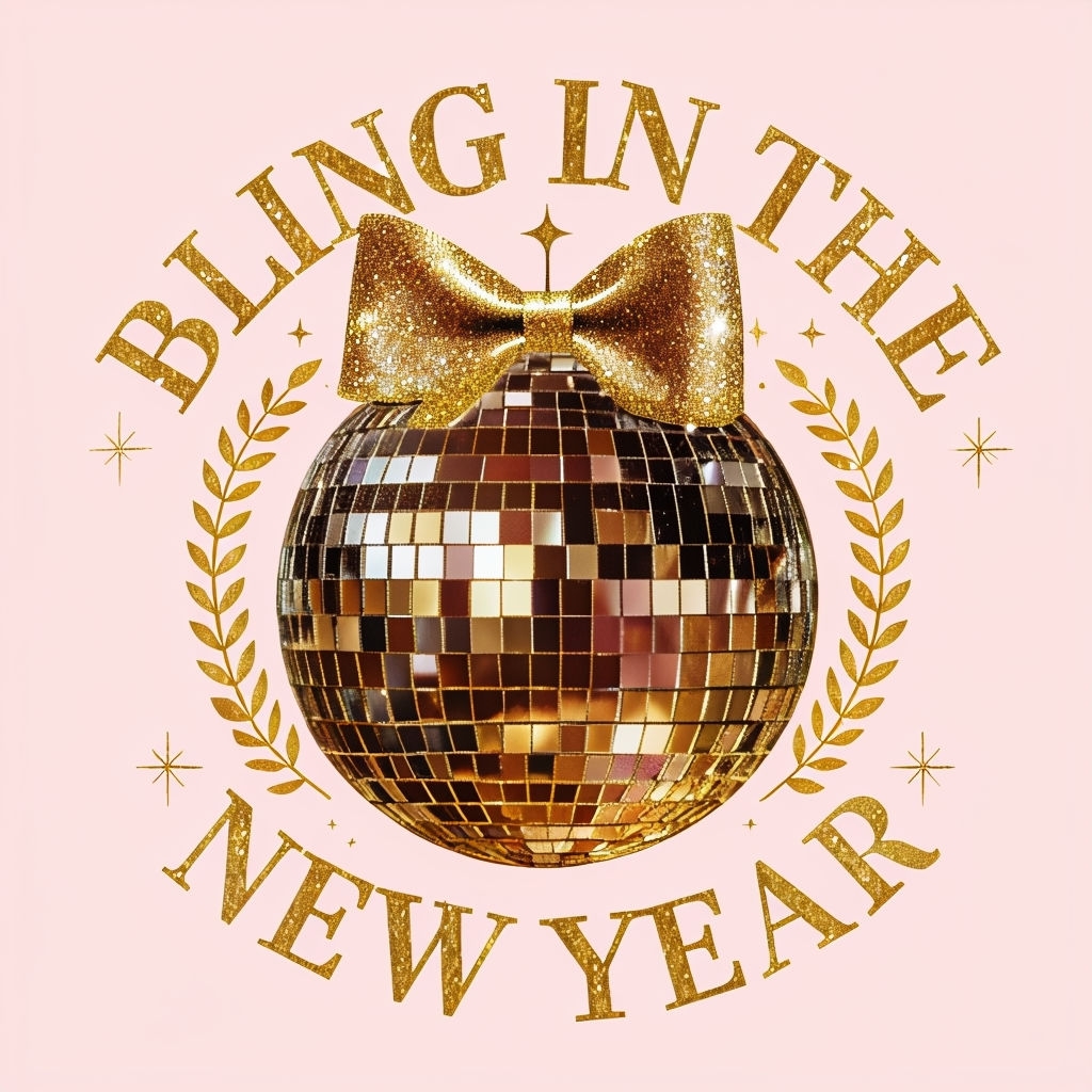 Bling in the New Year Festive Disco Ball Celebration Poster