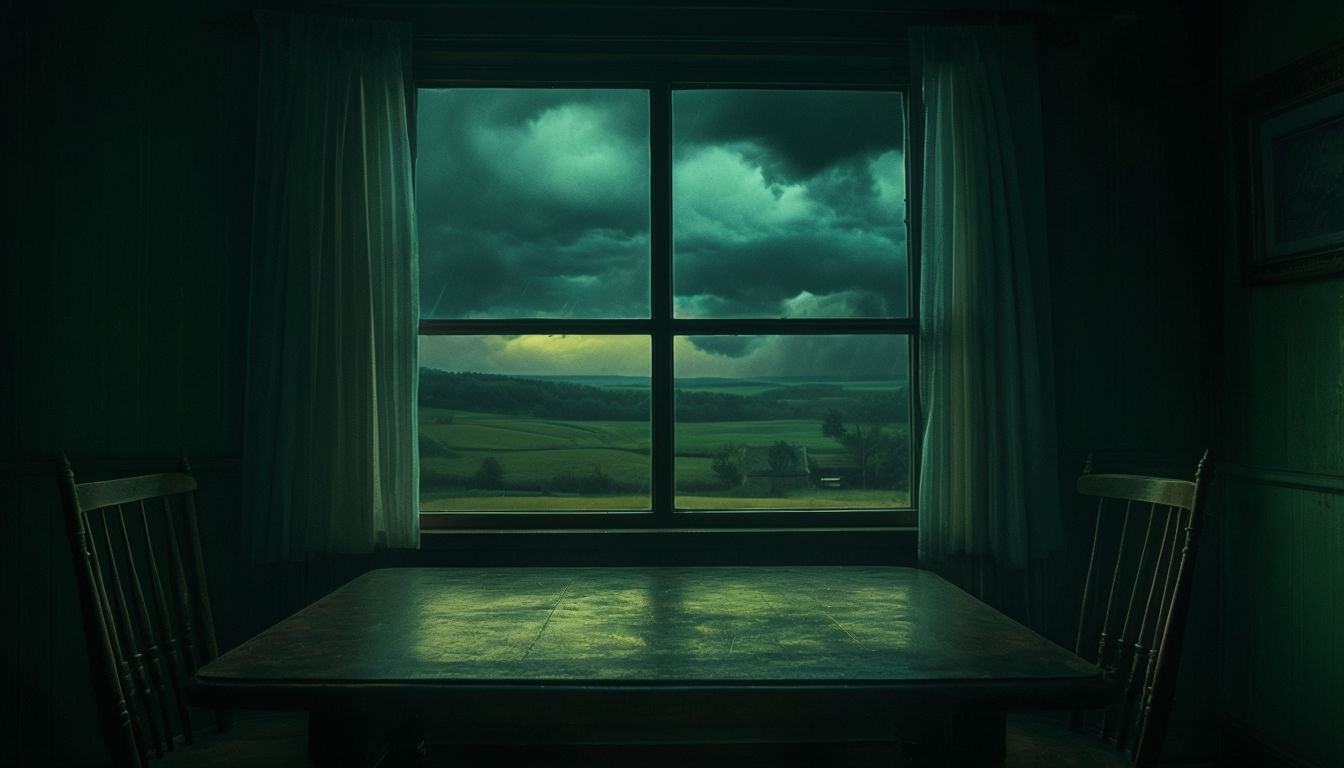 Moody Stormy Window Interior Scene Virtual Background