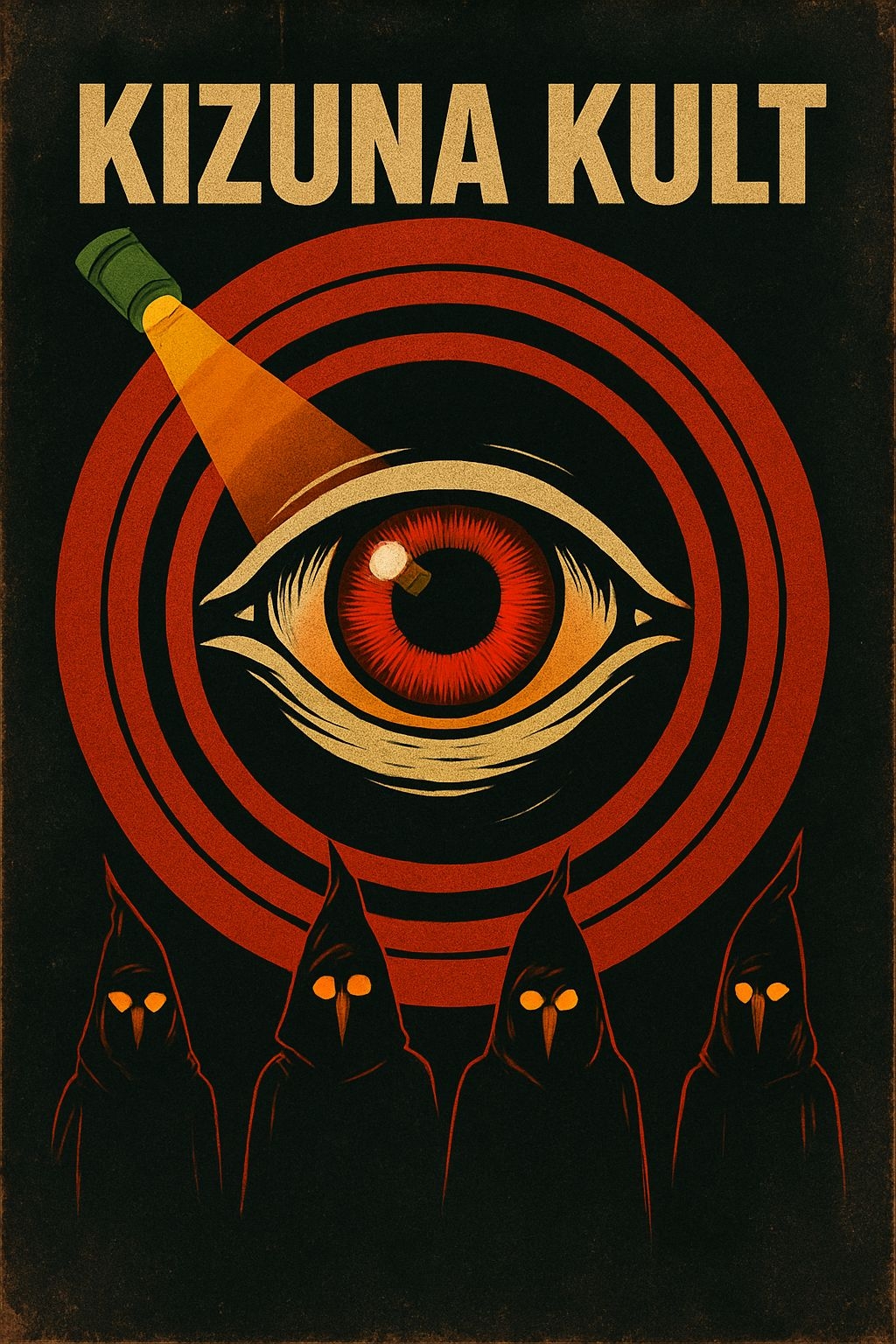 Surrealistic Eye and Mysterious Figures Dark Kizuna Kult Poster