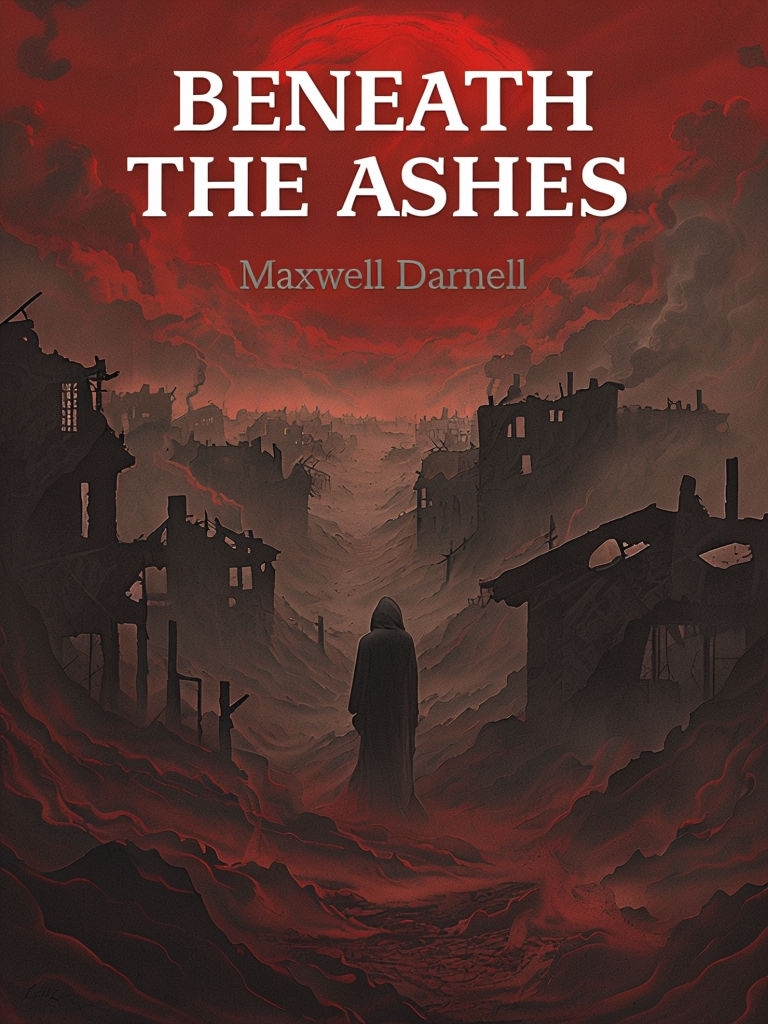 Beneath the Ashes Haunting Digital Illustration for EBook Cover