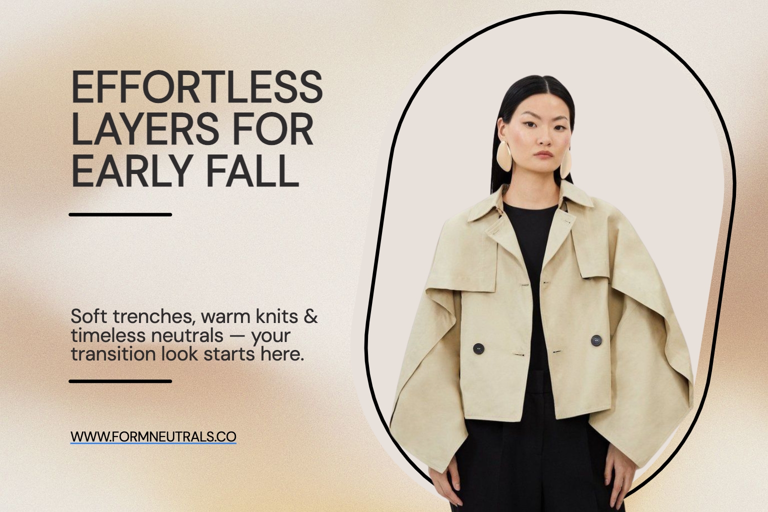 Effortless Layers for Early Fall Fashion Advertisement Banner