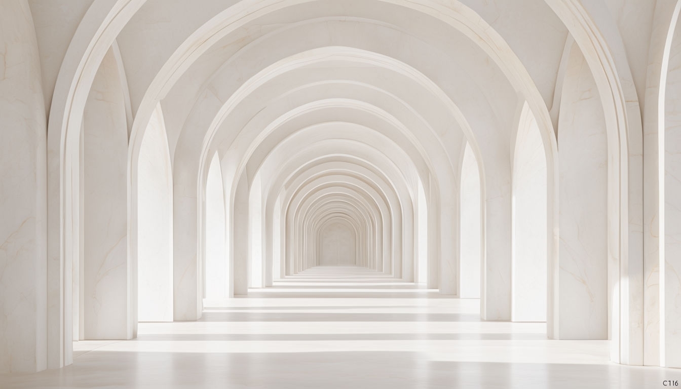 Minimalist Architectural Arches Perspective Virtual Background