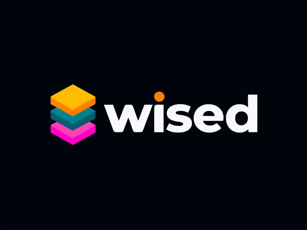 Minimalist Wised Logo with Colorful Geometric Symbol Design