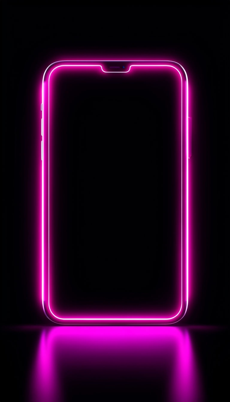 Futuristic Neon-Outlined Device Against Black Background Posture Social Media Post
