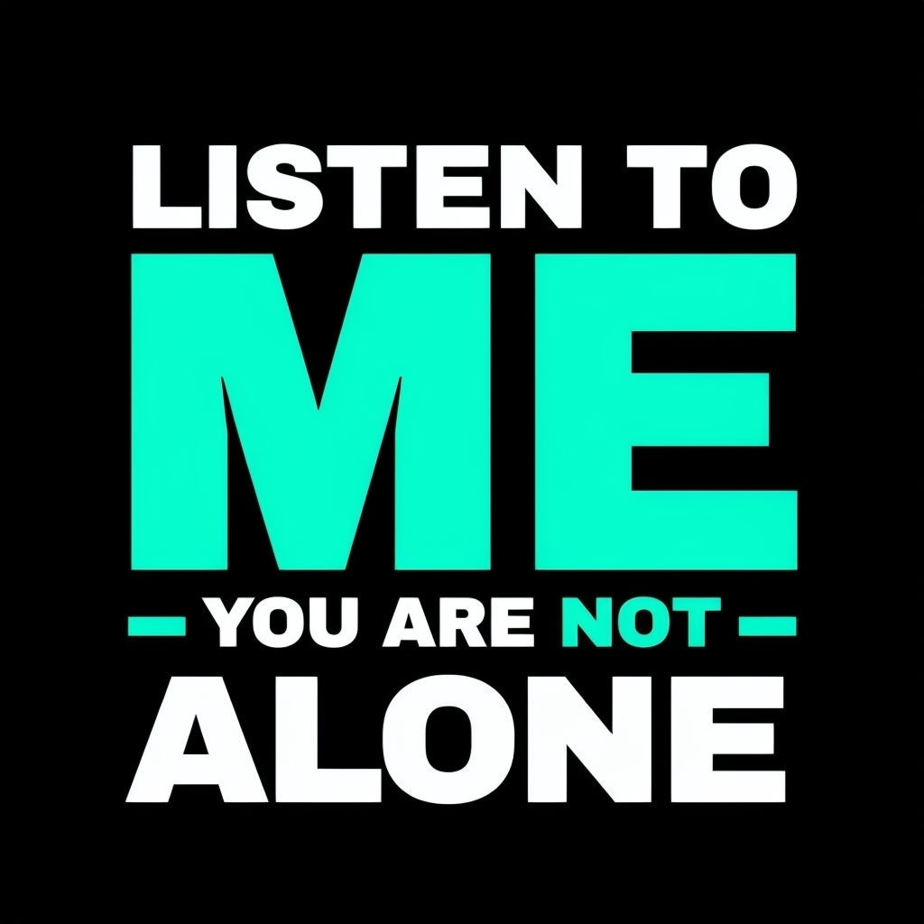 Listen to Me You Are Not Alone Bold Typography T-Shirt