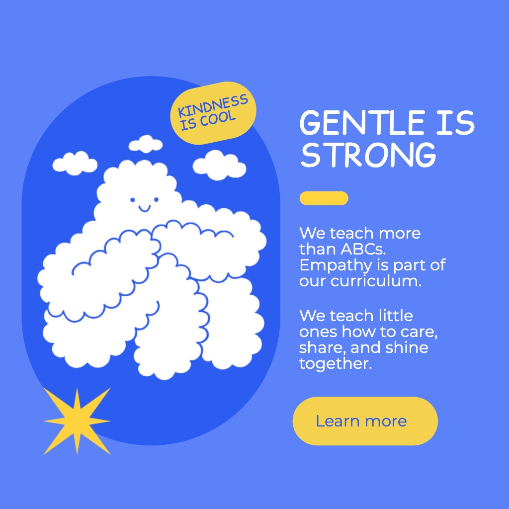 Uplifting Cartoon Cloud Illustration with Kindness Message Instagram Posts