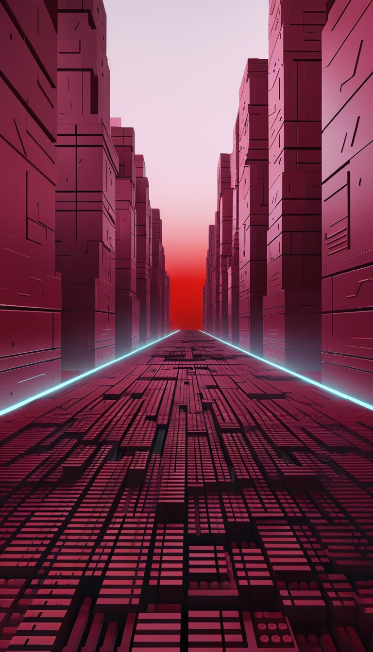 Futuristic Cyberpunk Cityscape with Neon Accents Mobile Wallpaper