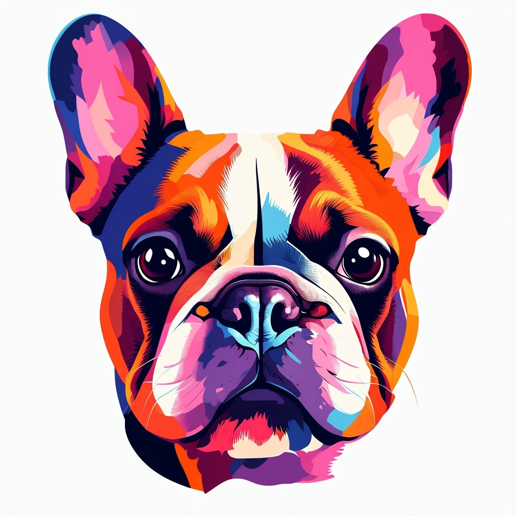 Vibrant French Bulldog Face Abstract Pop Art Sticker