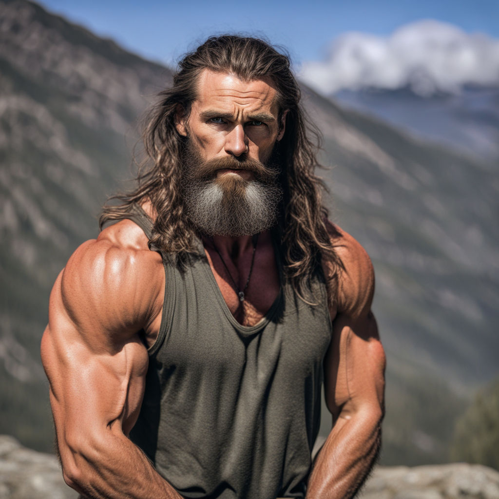 A Fit 57 Year Old Man With Long Hair and a Beard