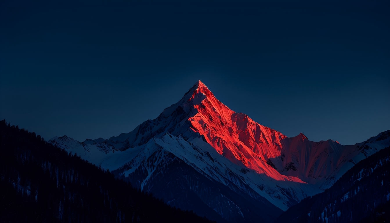 Stunning Twilight Mountain Landscape Virtual Background