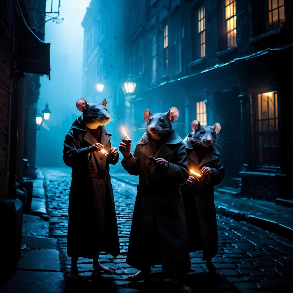 Rats clad in trench coats by ALISSON PAMELA AVILA BAEZA - Playground