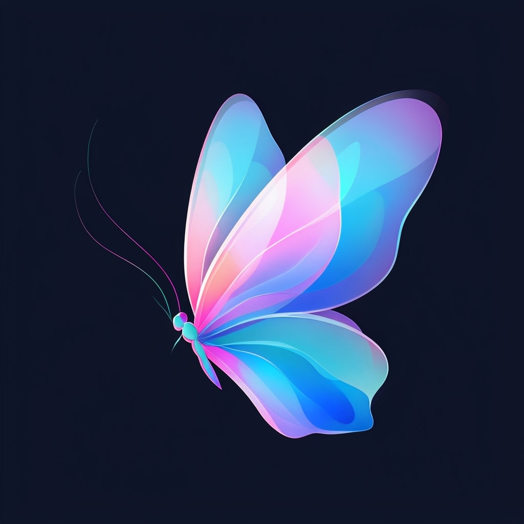 Abstract Butterfly with Vibrant Gradient Wings Logo