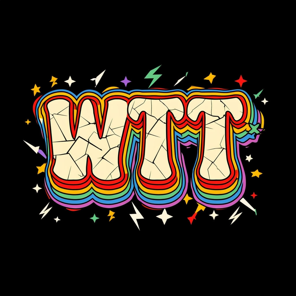 Retro WTT Colorful Pop Art Design T-Shirt